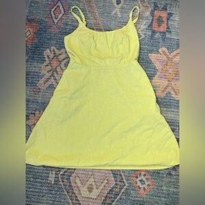 Bright Yellow Sleeveless Linen Blend Dress-Old Navy